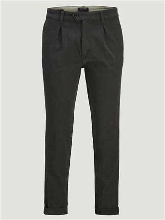 Jack & Jones Dark Grey Herringbone Ace Harvy Chino 1 Jack & Jones Dark Grey Herringbone Ace Harvy Chino