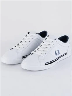 Fred Perry White / Midnight Blue Baseline Trainers B4331