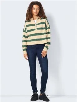 Noisy May Foliage Green Alice Knitted Zip Pullover -Jack & Jones Store 29440 2