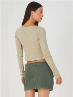 Brave Soul Green Cord Cargo Mini Skirt -Jack & Jones Store 29445 3