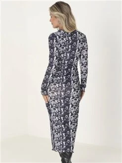 Brave Soul Abstract Print Jersey Mesh Long Sleeve Maxi -Jack & Jones Store 29450 3