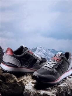 Napapijri Grey / Red / White Faux Leather Cosmos Trainers 7 Napapijri Grey / Red / White Faux Leather Cosmos Trainers -Jack & Jones Store 29460 3