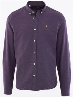 Ottomoda Purple Long Sleeve Oxford Shirt