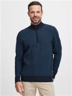 Fq1924 Salute Kyle 1/2 Zip Jacquard Knitted Pullover -Jack & Jones Store 29475 3
