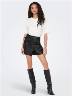 Only Black / Black Heidi Faux Leather Shorts -Jack & Jones Store 29489 2