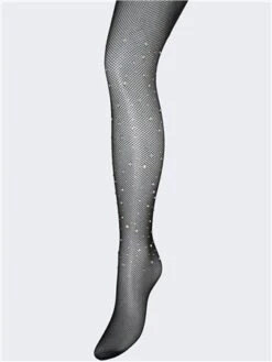 Veromoda Black / Black Jessie Rhinestone Tights -Jack & Jones Store 29494 2