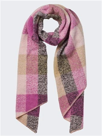 Pieces Radiant Orchid Pyron Checked Long Scarf 3 Pieces Radiant Orchid Pyron Checked Long Scarf - Image 3