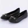 Krush Black Quilted Flat Chain Shoe