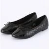 Krush Black Quilted Flat Shoe
