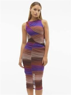 Veromoda Brown / Rustic Brown Hannah Party Dress