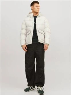 Jack & Jones White / Moonbeam Puffer Jacket -Jack & Jones Store 29507 2