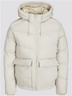 Jack & Jones White / Moonbeam Puffer Jacket