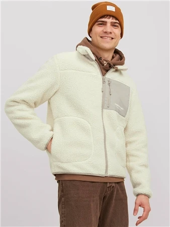 Jack & Jones White / Atmosphere Teddy Jacket 4 Jack & Jones White / Atmosphere Teddy Jacket - Image 4