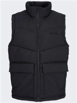 Jack & Jones Black / Black Puffer Gilet