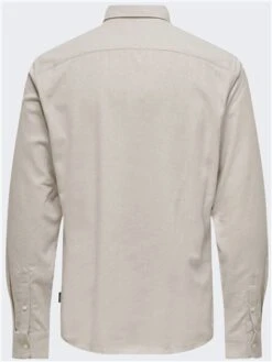 Only & Sons White / Bright White Slim Herringbone Ls Shirt -Jack & Jones Store 29516 3