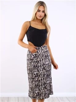 Saint Genies Leopard Animal Print Skirt