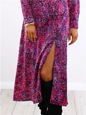 Girl In Mind Purple Pattern Denver Square Neck Midi Dress 2 Girl In Mind Purple Pattern Denver Square Neck Midi Dress - Image 2