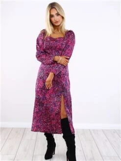 Girl In Mind Purple Pattern Denver Square Neck Midi Dress 6 Girl In Mind Purple Pattern Denver Square Neck Midi Dress -Jack & Jones Store 29532 2