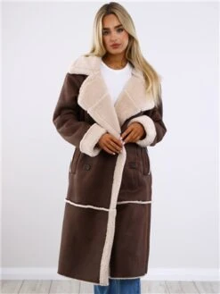 Weekend Vibes Brown Bonded Shearing Jacket