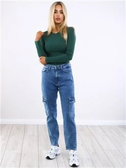 Noisy May Medium Blue Denim Moni Cargo Jean -Jack & Jones Store 29548 2