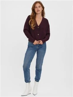 Veromoda Red / Winetasting Lea Knitted Cardigan -Jack & Jones Store 29555 2