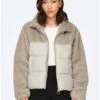Only Gray / Moonbeam Wanja Fur Puffer Mix Jacket