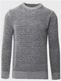 Brave Soul Grey Marl Goodwin Knitted Jumper