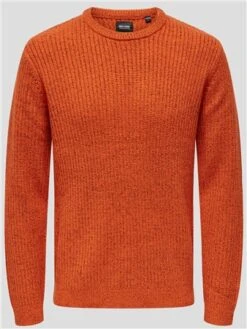 Only & Sons Orange / Orangeade Malaki Crew Knit