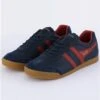 Gola Navy / Deep Red Classics Harrier Leather Trainers