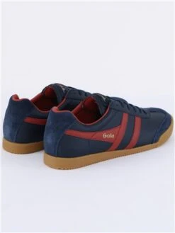 Gola Navy / Deep Red Classics Harrier Leather Trainers -Jack & Jones Store 29567 3