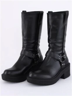 No Doubt Black Chunky Biker Boot