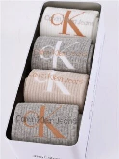 Calvin Klein Grey Combo 4 Pack Crew Socks Gift Set -Jack & Jones Store 29569 2
