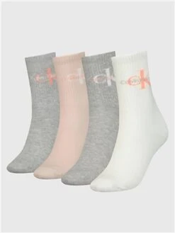 Calvin Klein Grey Combo 4 Pack Crew Socks Gift Set