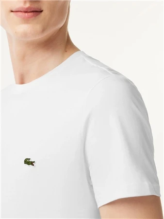 Lacoste White Crew Neck Pima Cotton Jersey T-Shirt 2 Lacoste White Crew Neck Pima Cotton Jersey T-Shirt - Image 2