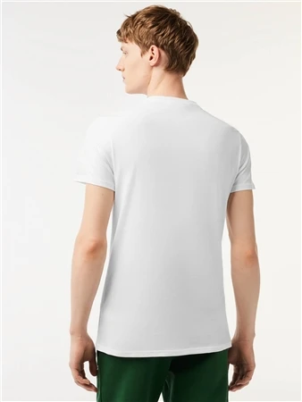 Lacoste White Crew Neck Pima Cotton Jersey T-Shirt 3 Lacoste White Crew Neck Pima Cotton Jersey T-Shirt - Image 3