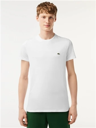 Lacoste White Crew Neck Pima Cotton Jersey T-Shirt 4 Lacoste White Crew Neck Pima Cotton Jersey T-Shirt - Image 4