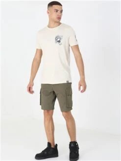 Brave Soul Plaster Cream Front And Back Printed Soft Crew Neck Tee Shirt -Jack & Jones Store 29576 2