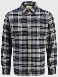 Jack & Jones Blue / Maritime Blue Check Wool Shirt