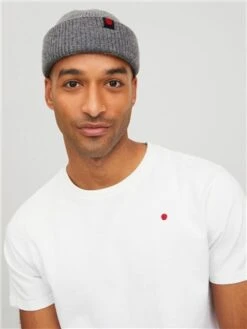 Jack & Jones Grey / Light Grey Melange Royal Short Beanie -Jack & Jones Store 29580 3