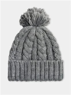 Harper & Lewis Grey Grouse Cable Knit Beanie -Jack & Jones Store 29603 3