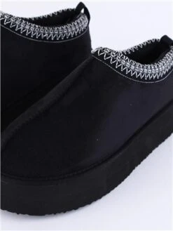 Truffle Black Faux Suede Platform Slipper -Jack & Jones Store 29606 2