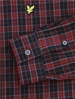Lyle & Scott Burgundy / Jet Black Check Poplin Shirt -Jack & Jones Store 29607 2