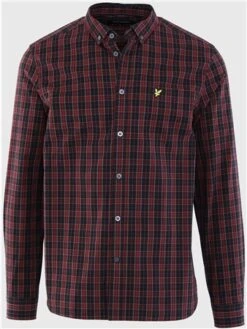 Lyle & Scott Burgundy / Jet Black Check Poplin Shirt