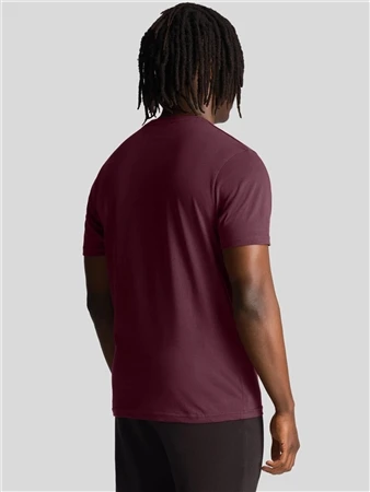 Lyle & Scott Burgundy Plain T-Shirt 2 Lyle & Scott Burgundy Plain T-Shirt - Image 2
