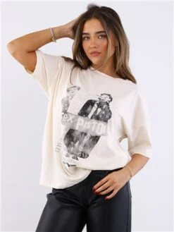 Noisy May Ecru Loui Grunge Tee