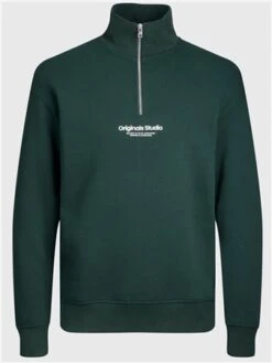 Jack & Jones Green / Magical Forest Quarter Zip Sweat