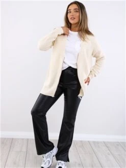 Brave Soul Oatmeal Chunky Knit Zip Cardigan -Jack & Jones Store 29699 2