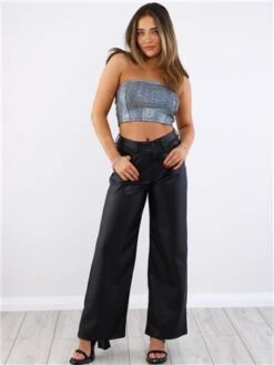 Veromoda Black / Silver Dance Sequin Tube Top -Jack & Jones Store 29702 2