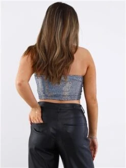 Veromoda Black / Silver Dance Sequin Tube Top -Jack & Jones Store 29702 3