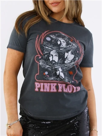 Re:Covered Washed Black Pink Floyd Still T-Shirt 2 Re:Covered Washed Black Pink Floyd Still T-Shirt - Image 2